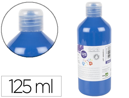Fourniture de bureau : Gouache doigt liderpapel liquide lavable base eau coloris bleu flacon de 125ml