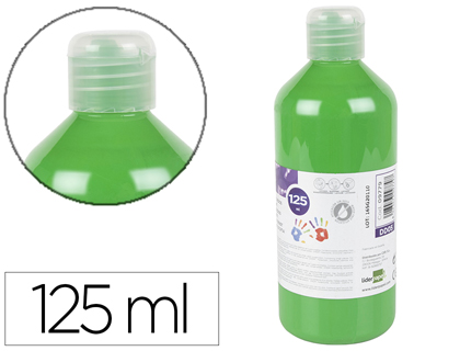Fourniture de bureau : Gouache doigt liderpapel liquide lavable base eau coloris vert flacon de 125ml