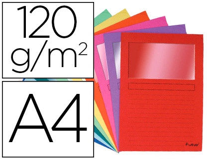 Chemise à fenêtre Exacompta Forever carte recyclée 120g/m² 22x31cm coloris assortis - Paquet de 10