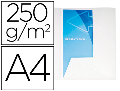Chemise de présentation Exacompta chromolux carte brillante 250g/m²  A4 coloris blanc - Paquet de 20