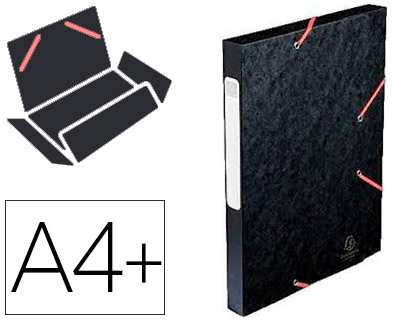 Boîte de classement Exacompta Cartobox carte lustrée A4+ 24x32cm dos 25mm coloris noir
