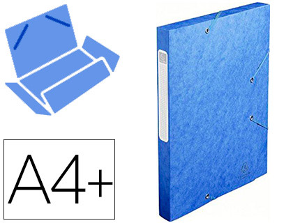 Boîte de classement Exacompta Cartobox carte lustrée A4+ 24x32cm dos 25mm coloris bleu