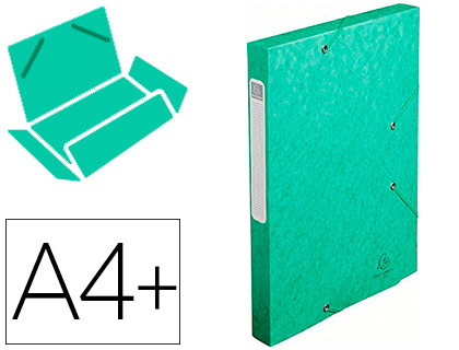 Boîte de classement Exacompta Cartobox carte lustrée A4+ 24x32cm dos 25mm coloris vert