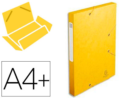 Boîte de classement Exacompta Cartobox carte lustrée A4+ 24x32cm dos 25mm coloris jaune