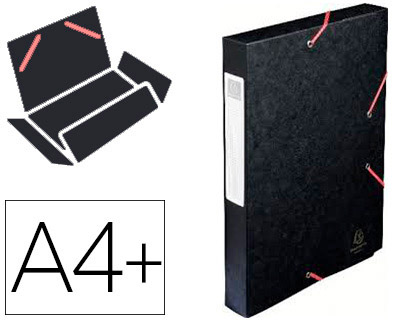 Boîte de classement Exacompta Cartobox carte lustrée A4+ 24x32cm dos 40mm coloris noir