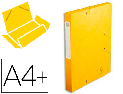 Boîte de classement Exacompta Cartobox carte lustrée A4+ 24x32cm dos 40mm coloris jaune
