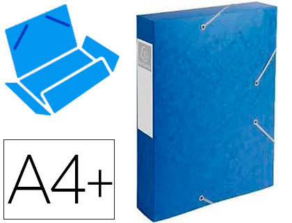 Boîte de classement Exacompta Cartobox carte lustrée A4+ 24x32cm dos 60mm coloris bleu