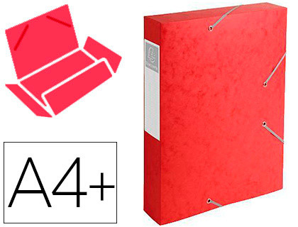 Boîte de classement Exacompta Cartobox carte lustrée A4+ 24x32cm dos 60mm coloris rouge