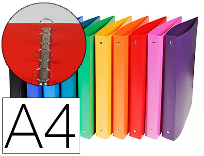 Classeur exacompta 4 anneaux 30mm polypropylène 7/10e a4+ dos 40mm coloris opaques assortis