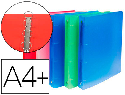 Classeur exacompta chromaline 4 anneaux 30mm a4 polypropylène dos 40mm coloris assortis