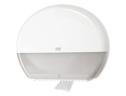 Fourniture de bureau : Distributeur papier toilette tork jumbo t1 design fontionnel abs antichoc recyclable fenêtre visualisation coloris blanc