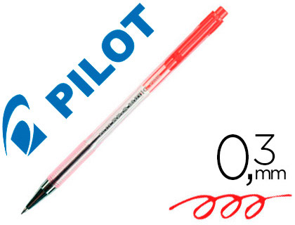 Pilot BP-S Matic - Stylo à Bille Rétractable - Pointe Fine 0.7 mm - Rouge