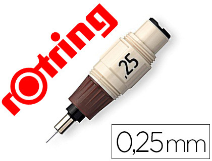 Fournitures de bureau : Recharge rotring stylo technique rotring isograph gaine métal 3/5mm trait 025mm normes din 15 et din 6776