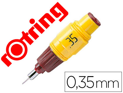 Fournitures de bureau : Recharge rotring stylo technique rotring isograph gaine métal 3/5mm trait 035mm normes din 15 et din 6776