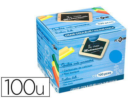Fourniture de bureau : Craie jpc ordinaire collectivité coloris bleu boite de 100