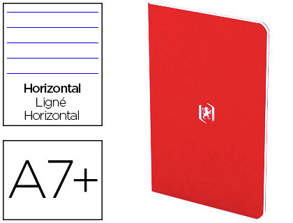 Fourniture de bureau : Carnet agrafé oxford pocket notes 9x14cm 48 pages 90g coloris rouge
