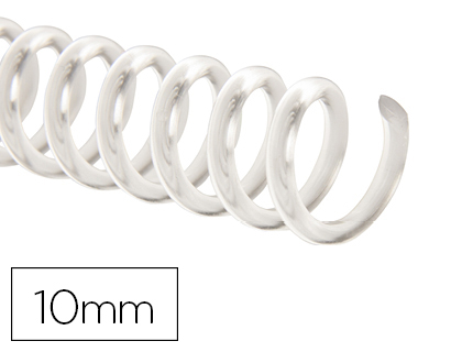 Fourniture de bureau : Anneau spirale q-connect plastique transparent relieur pas 32 5:1 60f calibre 18mm diamètre 10mm boîte 100 