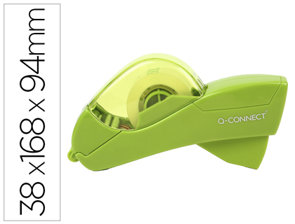 Fournitures de bureau : Devidoir q-connect automatique plastique vert ruban adhesif 12mm et 19mm 