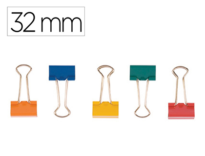Fourniture de bureau : Pince q-connect double clip largeur 32mm boite 10 unites coloris assortis