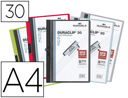 Chemise de présentation à clip Durable Duraclip 30 format A4 couleur assortie