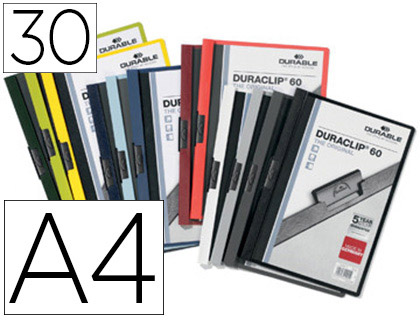 Chemise de présentation à clip Durable Duraclip 60 format A4 couleur assortie