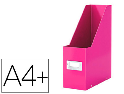 Fourniture de bureau : Porte-revues leitz click&store polypropylène plastifié pliable 103x330x253mm porte-étiquette coloris rose