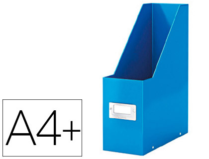 Fourniture de bureau : Porte-revues leitz click&store polypropylène plastifié pliable 103x330x253mm porte-étiquette coloris bleu
