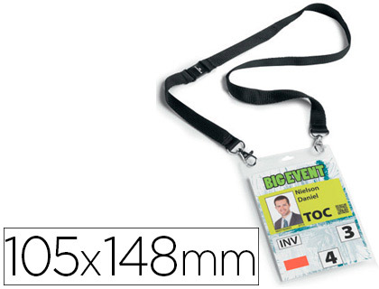 Fourniture de bureau : Porte-badge durable a6 lacet duo kit évènementiel pvc transparent lacet noir