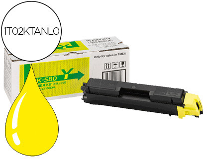 Fourniture de bureau : Toner laser kyocera 1t02ktanl0 tk580y pour fsc5150dn/p6021cdn couleur jaune 2800p