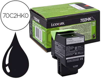 Fourniture de bureau : Toner laser lexmark 70c2hk0 pour cs310/410 couleur noir 4000p