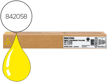 Fourniture de bureau : Toner ricoh laser 842058 841199 pour mpc2550 2030 2050 couleur jaune 5500p