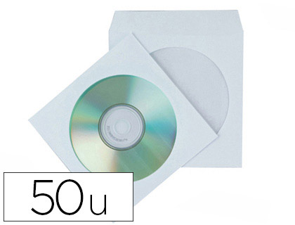 Q-connect - 50 pochettes papier CD/DVD - Blanc