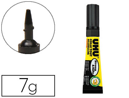 Fournitures de bureau : Colle rapide uhu strong&safe extra forte sans solvant inodore tube 7g