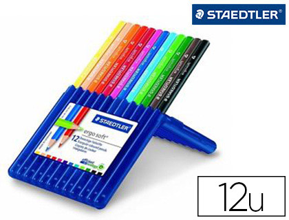 Fournitures de bureau : Crayon couleur staedtler ergosoft triangulaire 175mm mine douce 3mm excellent confort étui de 12