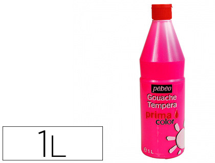 Fourniture de bureau : Gouache pébéo primacolor liquide inodore onctueuse application facile coloris rouge flacon 1000ml