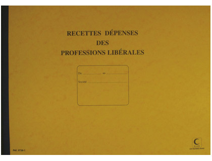 Fournitures de bureau : Registre piqué elve recettes/dépenses professions libérales 270x370mm 80 pages