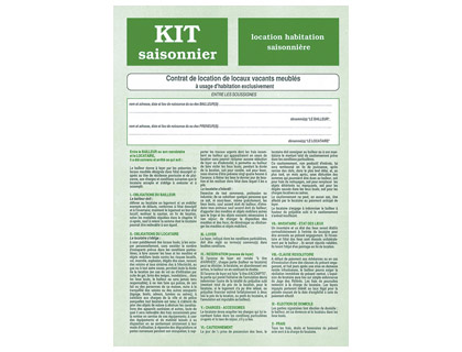 Fournitures de bureau : Kit contrat location meublée saisonnière weber diffusion 6 pages contrat descriptif inventaire