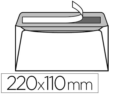 Fourniture de bureau : Enveloppe précasée gpv détachable adhésive vélin blanc 90g dl 110x220mm fond gris bloc de 50