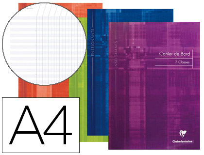 Fournitures de bureau : Carnet bord piqué clairefontaine pour enseignants a4 21x29,7cm 72 pages