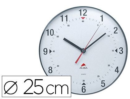 Fournitures de bureau : Horloge alba classic quartz haute précision ronde 3 aiguilles diamètre 25cm pile 15v non fournie coloris gris foncé