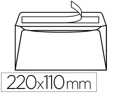 Fournitures de bureau : Enveloppe oxford précasée vélin blanc 80g dl 110x220mm adhésive paquet de 20 