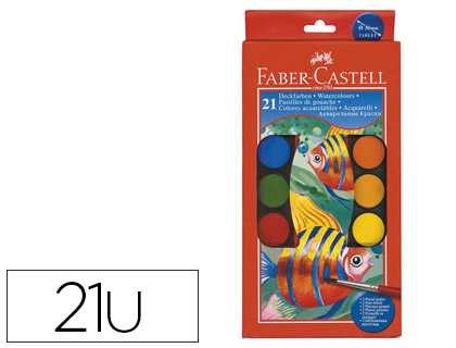 Fournitures de bureau : Pastille faber castell peinture maxi palette 1 pinceau boîte de 21