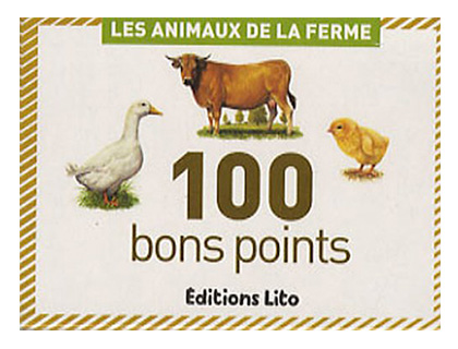 Fournitures de bureau : Bon point éditions lito animaux ferme texte pédagogique au verso 61x82mm boîte 100 