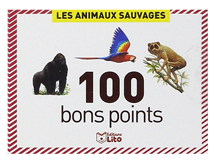 Fournitures de bureau : Bon point éditions lito animaux sauvages texte pédagogique au verso 61x82mm boîte 100 