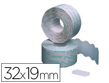 Fournitures de bureau : Étiquette adhésive meto enlevable format 32x19mm coloris blanc rouleau de 1000 