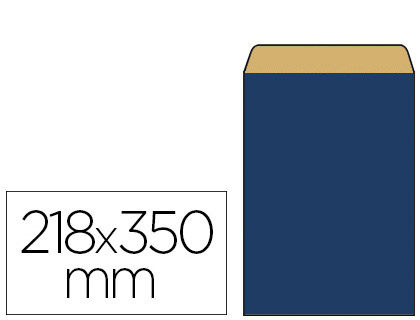 Fournitures de bureau : Pochette kraft vergé 60g 180x60x350mm coloris bleu