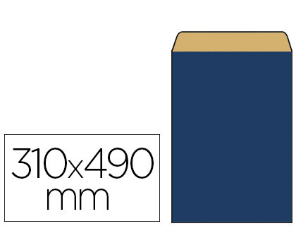 Fournitures de bureau : Pochette kraft vergé 60g 310x80x490mm coloris bleu