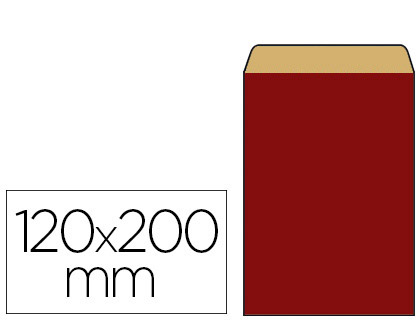 Fournitures de bureau : Pochette kraft vergé 60g 120x45x200mm coloris rouge