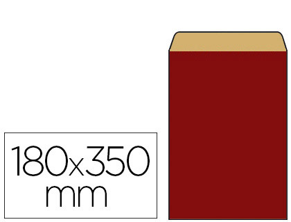 Fournitures de bureau : Pochette kraft vergé 60g 180x60x350mm coloris rouge