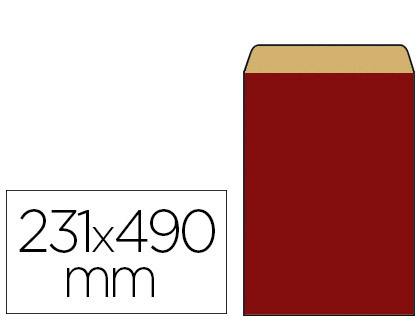 Fournitures de bureau : Pochette kraft vergé 60g 310x80x490mm coloris rouge